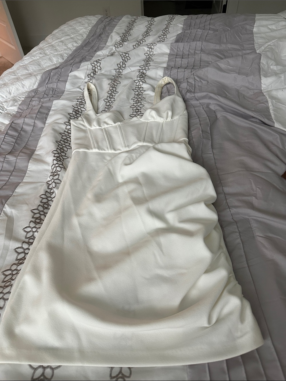Zara Cream Fitted Sleeveless Mini Dress